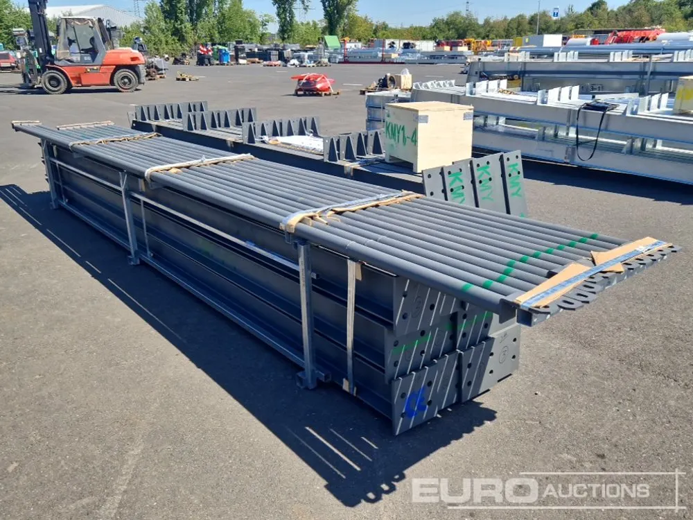 Unused 2026 KMY Industrial Steel Framed Building, Dark Grey Paint 100'x30'x20', 12no Pillars, 12no Beams.