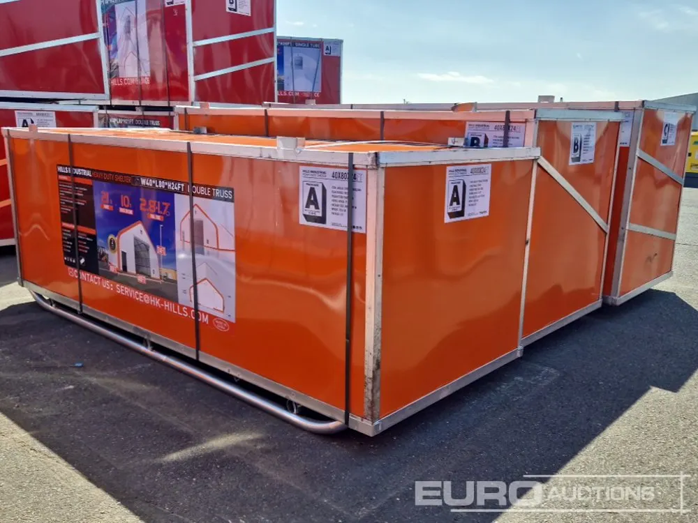 Unused 2026 Hills Industrial Heavy Duty Shelter 40'x80'x24' (3 Boxes)