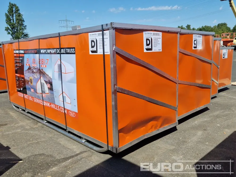Unused 2026 Hills Industrial Heavy Duty Shelter 50'x100'x26' (4 Boxes)