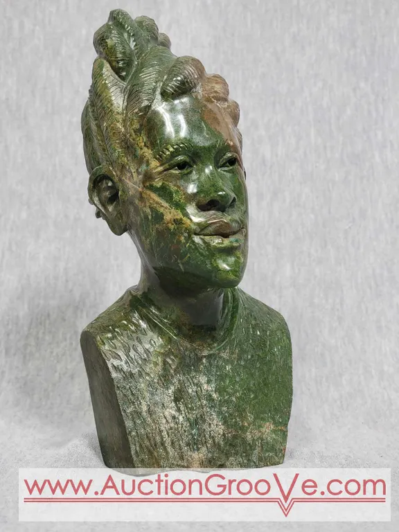 SOLD Verdite Stone Carving Bust of a Man. 7 x 3.5 x 4. SOLD #5416 A3