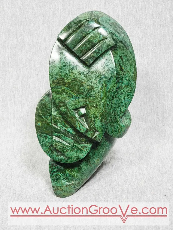 SOLD Verdite Carved in Zimbabwe Sculpture. Signed MD. 7 x 4.5 x 3. A3 SOLD 2/13/26