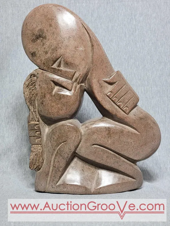 Kissing Shona Lovers. Signed by Artist Farai Tendai. 13 x 10.5 x 2. A3