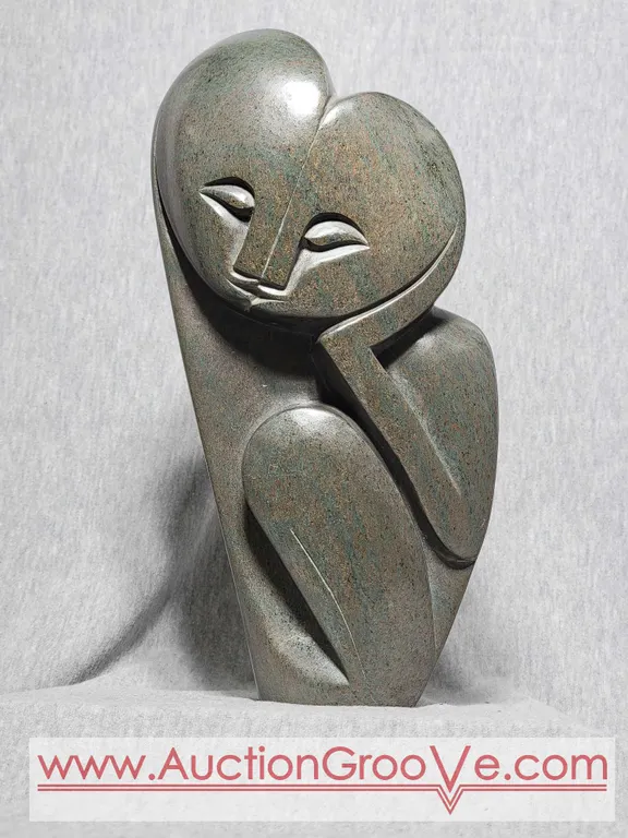 Shona Thinker Statue. Signed by Artist Innocent Chifutu. 10 x 5 x 3. B1