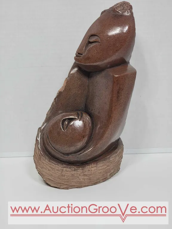 Shona Mother and Child. Hand Carved in Zimbabwe. See photos. 12" x 7 x 4". D3.