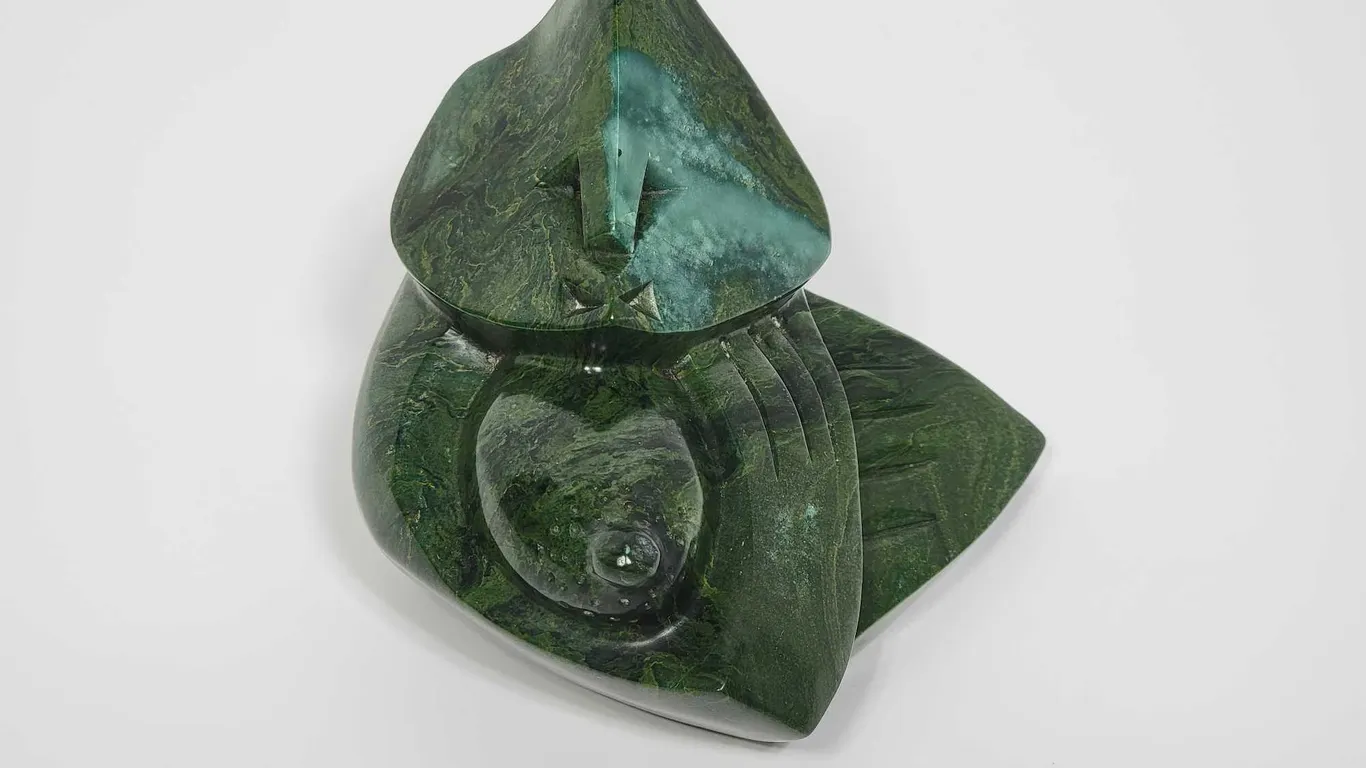 Shona Mother. Hand Carved Verdite Stone. 5 x 4.5 x 4. D3