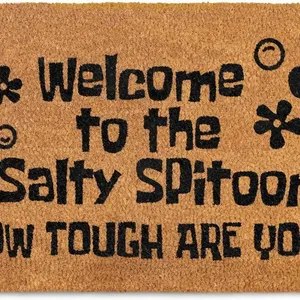 Welcome to the Salty Spittoon Door Mat 30x17 Inch, Salty Spittoon Doormat for Covered Outdoor Decor, Welcome Mat, Funny Nerd Gift, Geek Decor, Nerdy D