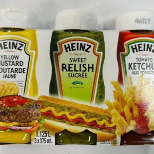 EXP NOV 26 Heinz Condiment 3-Pack – Mustard, Relish, Ketchup, 3 x 375 mL Squeeze Bottles, Kosher