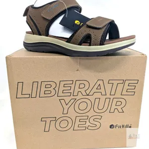 New Size 6.5 Wide Women's FITVILLE Flexiwalk Sandal V1,  Wide Sandals Strappy Arch Support Flat Sandals for Plantar Fasciitis & Swollen Feet | Adj