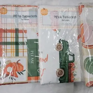 4 New PEVA Holiday Rectangle Tableclothes , 52"×70"