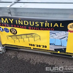 Unused 2026 KMY Industrial 100'x30'x20' Galvanized Steel Framed Building 