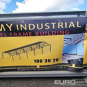 Unused 2026 KMY Industrial 100'x30'x20' Galvanized Steel Framed Building 