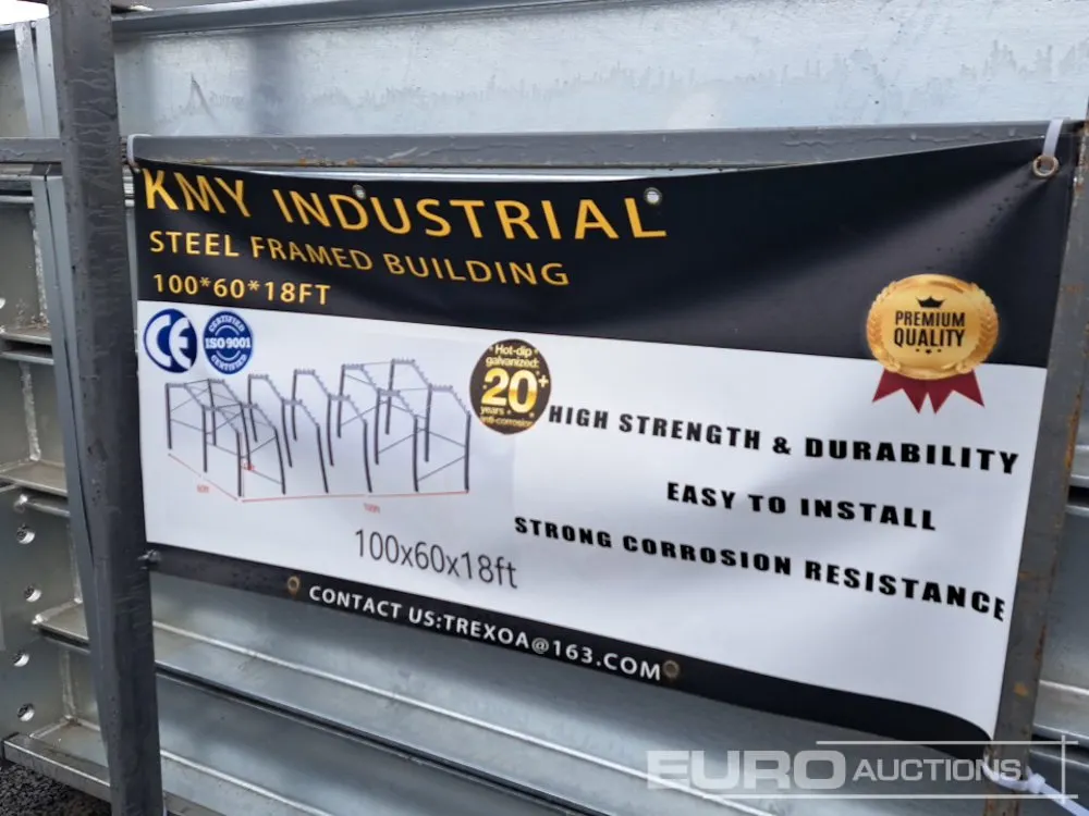 Unused 2026 KMY Industrial 100x60x18' Galvanized Steel Framed Building