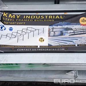 Unused 2026 KMY Industrial 100x60x20' Galvanized Steel Framed Building 
