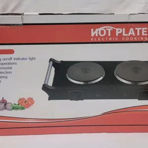 iMounTEK GPCT4271 Electric Double Burner Hot Plate, 2000W, 5 Temperature Settings, Overheat Protection