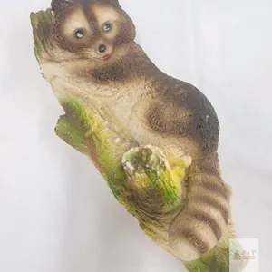 Vintage Hand-Painted Ceramic Raccoon Wall Plaque 12" . Signed " Dec 83 " Figurine Hanging Decor