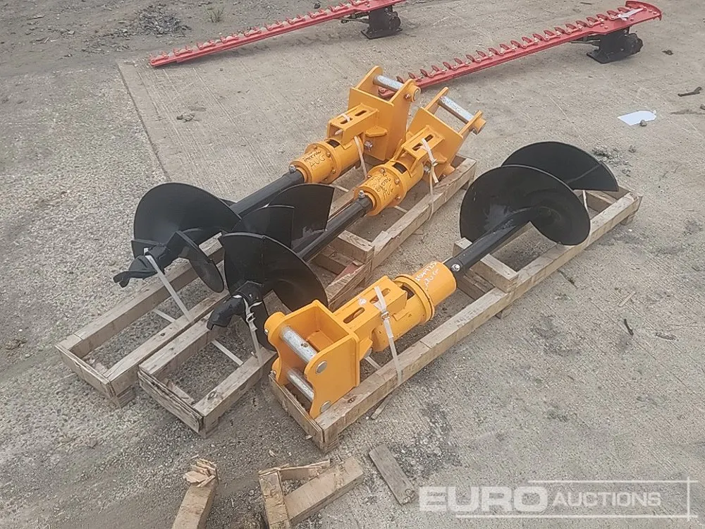 Unused 16" Hydraulic Auger 40mm/45mm Pin to suit Mini-8 Ton Excavator (3 of)