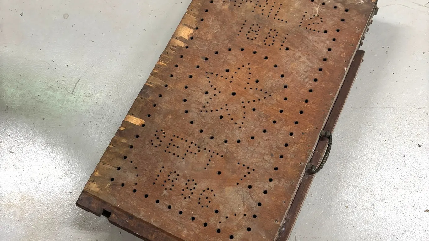 APRIL 12, 1881 WOODEN EMBALMING TABLE