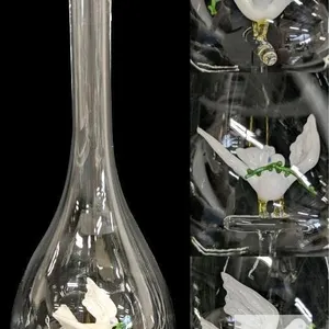 Delicately Handblown Hungarian Carafe With 3D Figural Dove of Peace on Perch With Olive Branch Held in Beak, 10.8" Tall, No Chips or Cracks