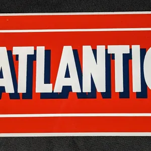 PORCELAIN GAS PUMP SIGN ATLANTIC GASOLINE