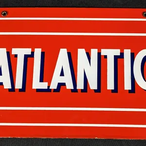 PORCELAIN GAS PUMP SIGN ATLANTIC GASOLINE