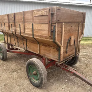 Dakota 53 inch x 10 1/2ft Wooden Flare Box Wagon with End Gate Seeder