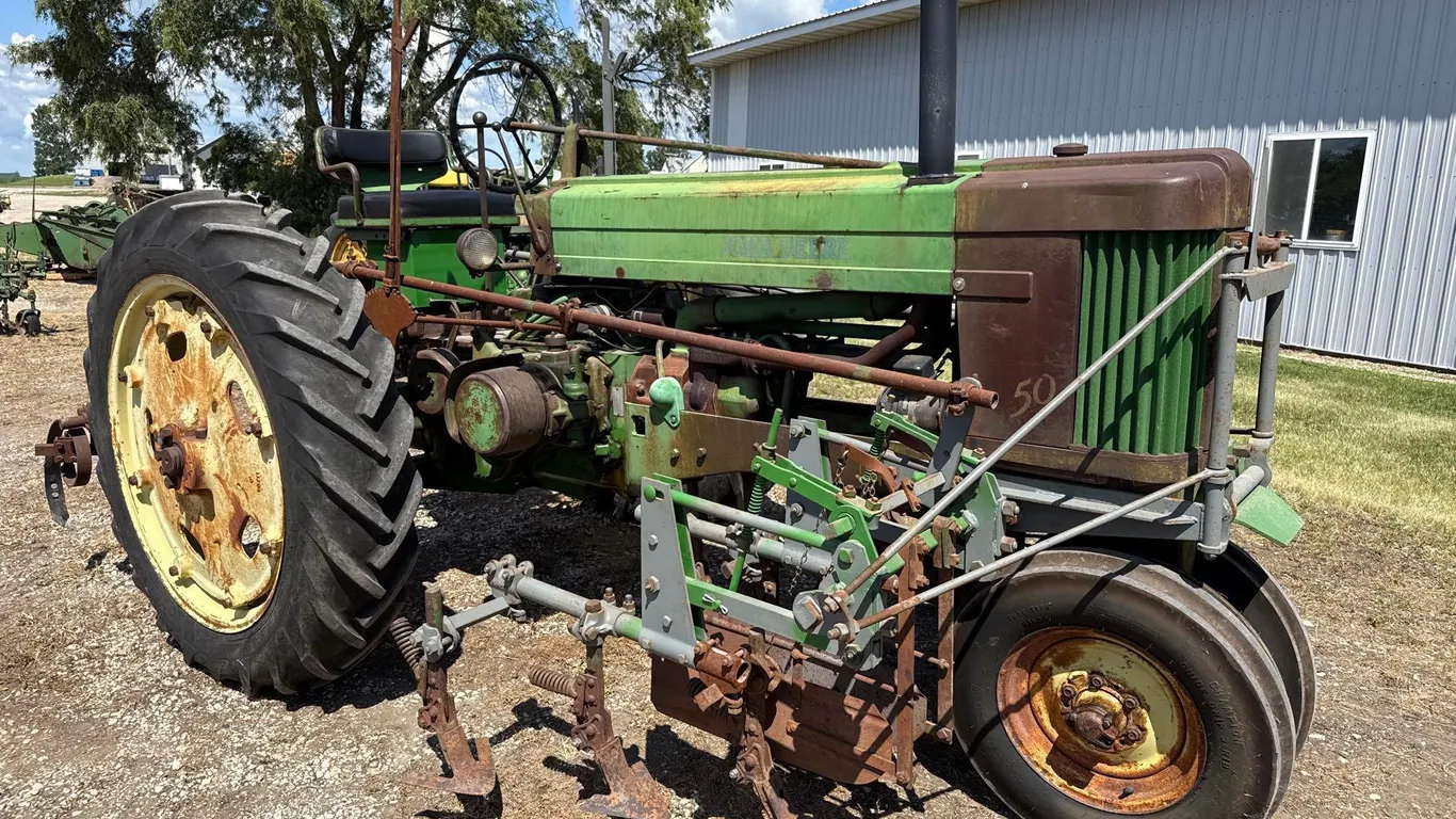 1952 John Deere 50 Tractor with Cultivator