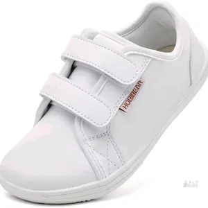 New Size 28 Kids' HOBIBEAR Waterproof PU Leather Barefoot Shoes With Velcro Straps, Feel The Softness Of The Grass With Every Step.