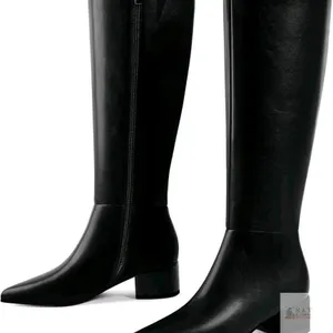 New Size 10 Women's Adrizzlein Knee High Boots for Women Chunky Heel Fall Boots Pointed Toe Booties Side Zipper Tall Boots Slip On Dress Boots for Wed