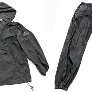 Size MED Women's Wellbridge Club & Spa-Branded Jerzees Quarter Zip Hooded Pocket Windbreaker Jacket & Size Large Holloway Nylon Elastic Waist 
