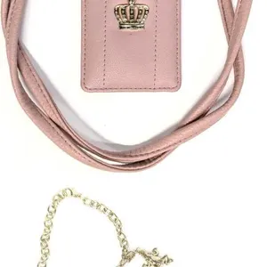 Pair of Vintage 6.5" Long DI Charm Bracelets With Frog & Pyramid Charms & Juicy Couture ID & Card Holder on Lanyard PU Leather
