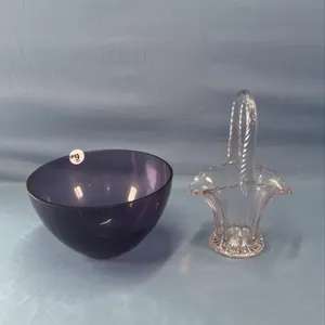 GLASS BOWL WITH A GLASS BASKET