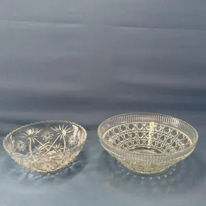 (2) GLASS BOWLS LARGEST IS 10.5IN WIDE X 4IN TALL