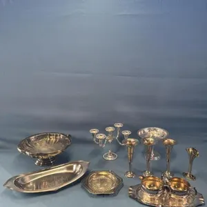 SILVER PLATE AND HAMMERED ALUMINUM LOT