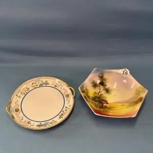 NORITAKE 6.5IN BOWL AND A NIPPON 7IN PLATE