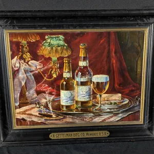 PRE PROHIBITION TIN PRIDE BEER SIGN GETTELMAN BREWING CO MILWAUKEE WISCONSIN WI WIS
