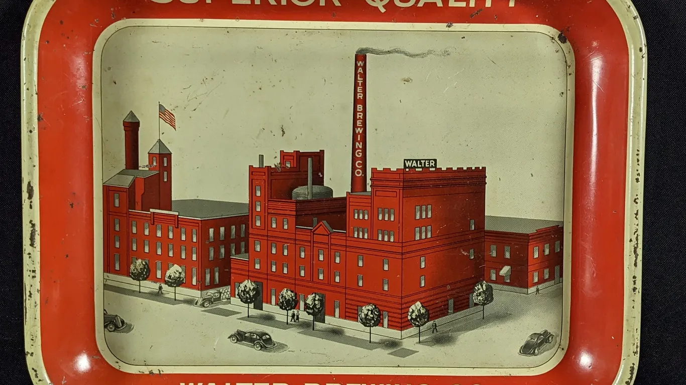BEER TRAY SUPERIOR QUALITY WALTER BREWING CO EAU CLAIRE WISCONSIN WIS WI