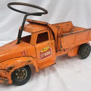 Vintage Buddy L Sit-N-Ride Pressed Steel Dump Truck