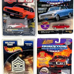 Johnny Lightning & Hot Wheels 1:64 Chevy, Ford, Pontiac Muscle Cars & Dragster Die-Cast Lot, Sealed
