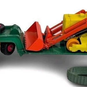 Vintage 1970 Matchbox Lesney King Size K-8 Caterpillar Traxcavator With Separated Driver+ Belt, King Size Ford Tractor & King Size K-17 Dyson Low-