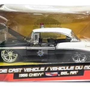 As-New Jada Toys 1:24 Scale 1956 Chevrolet Bel Air Highway Patrol Diecast Car NRFB
