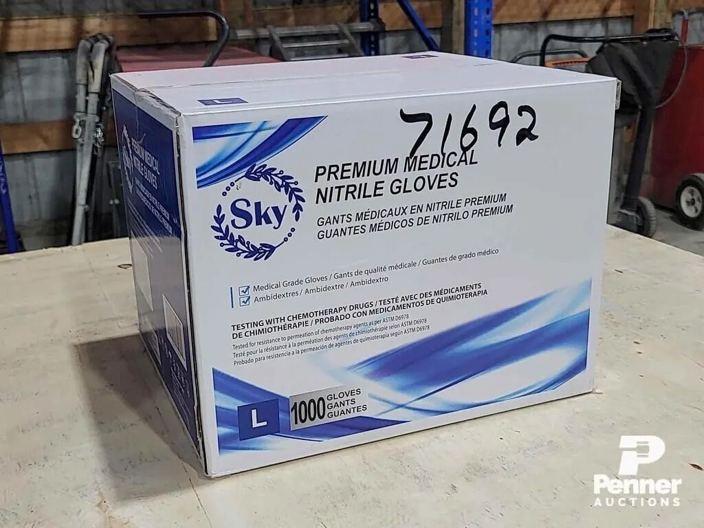 4 Mil Sky Blue Nitrile Gloves L