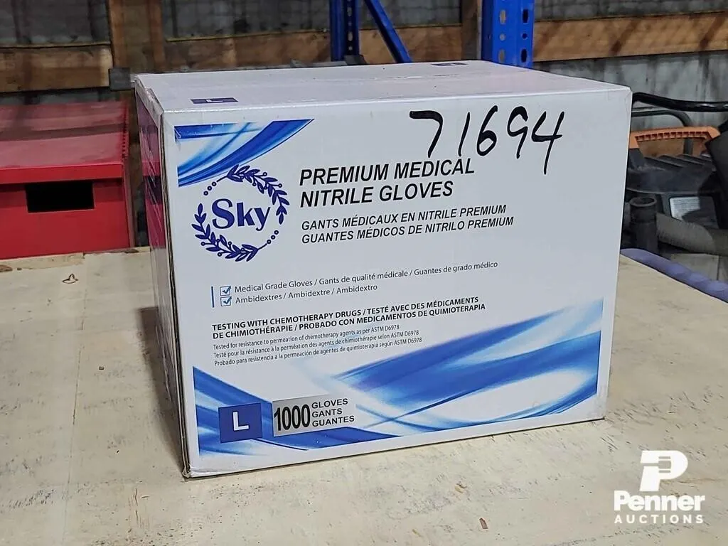 4 Mil Sky Blue Nitrile Gloves L