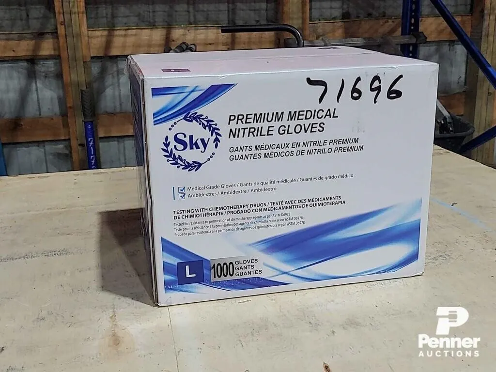 4 Mil Sky Blue Nitrile Gloves L