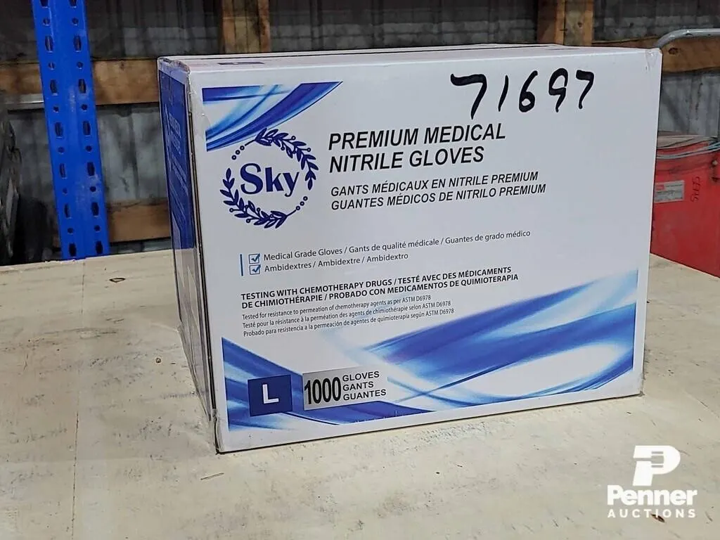 4 Mil Sky Blue Nitrile Gloves L