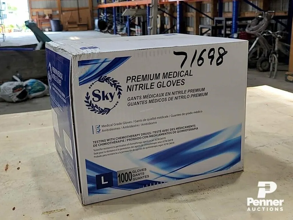 4 Mil Sky Blue Nitrile Gloves L
