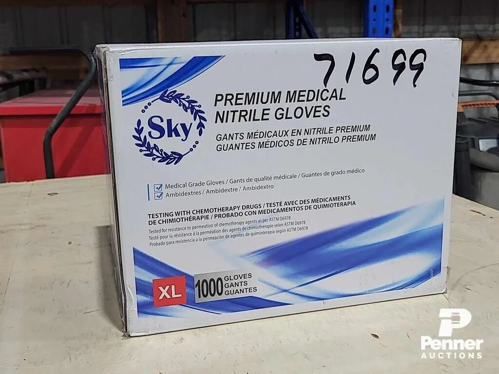 4 Mil Sky Blue Nitrile Gloves XL
