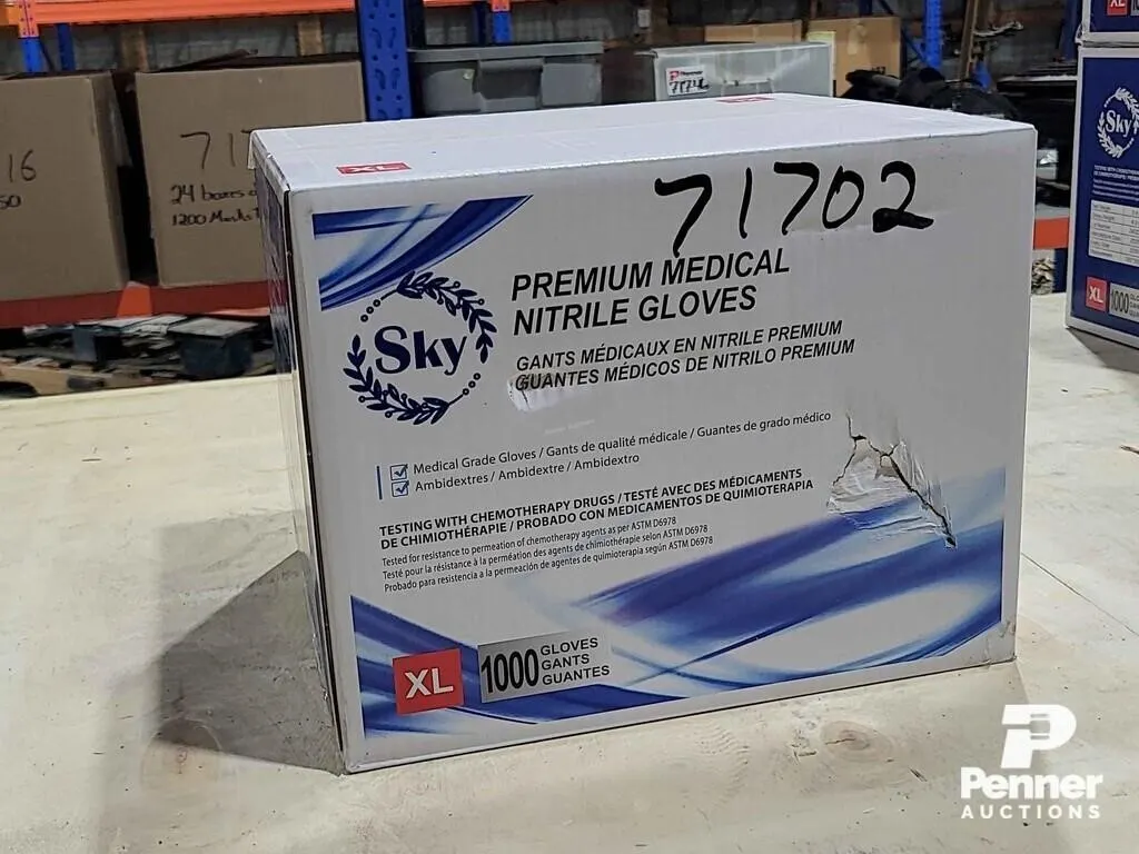 4 Mil Sky Blue Nitrile Gloves XL
