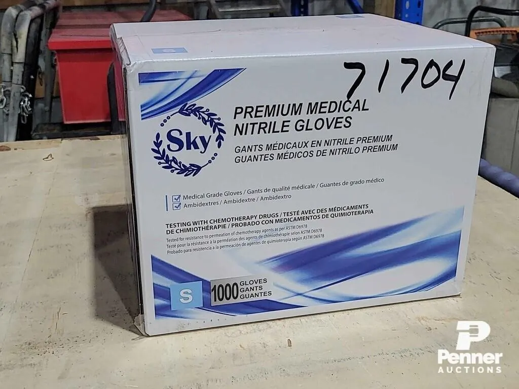 4 Mil Sky Blue Nitrile Gloves S