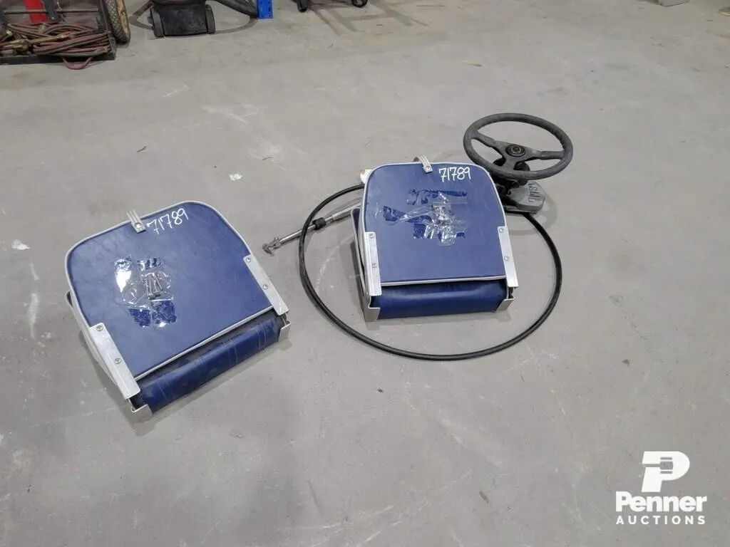 Boat Steering Assembly & 2 Boat Seats