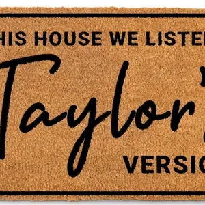 New In This House We Listen To Taylor's Version Door Mat Coir Outdoor 30x17 Inch